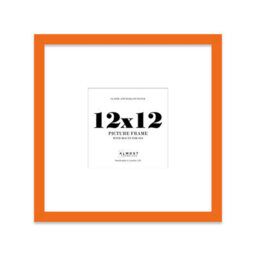 "12X12"" Orange Picture Frame - 12X12"" Square Frame With 9X9"" Mount For 12X12""/9X9"" Pictures Art Deco Style Photo Display, 1 Pack" - thumbnail 1