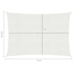 Berkfield Sunshade Sail 160 G/m2 White 3.5X5 M Hdpe - thumbnail 6