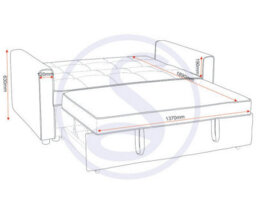 Seconique Chelsea Sofa Bed Metal Pull Out In Blue Fabric With Cushions - thumbnail 4