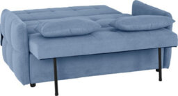Seconique Chelsea Sofa Bed Metal Pull Out In Blue Fabric With Cushions - thumbnail 7