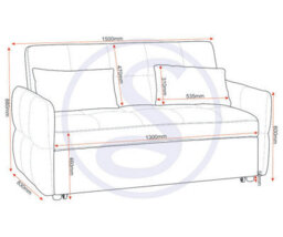 Seconique Chelsea Sofa Bed Metal Pull Out In Blue Fabric With Cushions - thumbnail 5