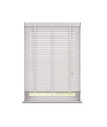 50Cm White Gloss Faux Wood Venetian With Tapes 120Cm Drop - thumbnail 2