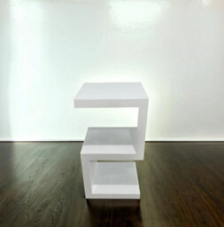 PureLifestyleWonders Designer White Modern Side Table With High Gloss Frias - thumbnail 4