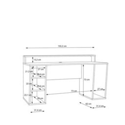 Furniture To Go Loadout Black Gaming Desk 2 Shelves With Colour Changing Led - thumbnail 9