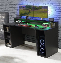 Furniture To Go Loadout Black Gaming Desk 2 Shelves With Colour Changing Led - thumbnail 4