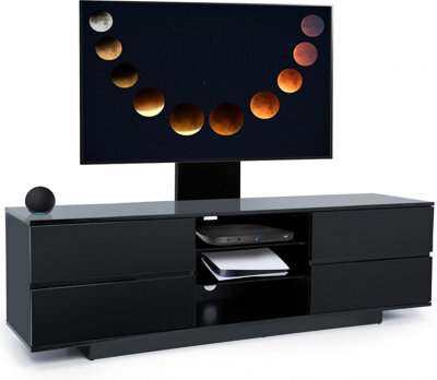 "Centurion Supports Avitus Gloss Black With 4-Black Drawers For Up To 65"" Led/lcd/plasma Tv Stand With Mounting Arm" - image 1