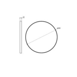Homestylestore Black Wall Hung Round Bathroom Mirror 600mm - thumbnail 2