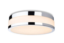 Luminosa Lighting Luminosa Marnie 290Cm Led Flush Ceiling Fitting Chrome With Opal White Glass Ip44