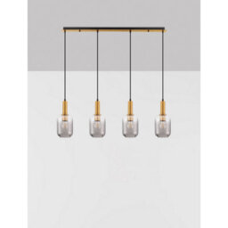 Luminosa Lighting Luminosa Maho Bar Pendant Ceiling Light Smokey, Brass Gold E27 4X12W - thumbnail 3