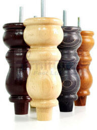 L&F 4X Replacement Furniture Legs Solid Wood Feet - 160mm Height - Sofas, Chairs, Settee, Cabinets - M8(8mm) (Mahogany) - thumbnail 7