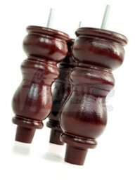 L&F 4X Replacement Furniture Legs Solid Wood Feet - 160mm Height - Sofas, Chairs, Settee, Cabinets - M8(8mm) (Mahogany) - thumbnail 6