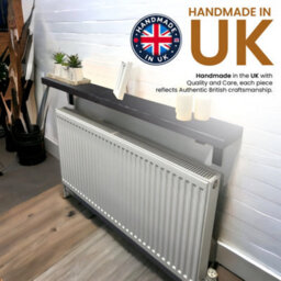 Radiator Shelf Wall Mounted Solid Wood, Narrow Radiator Cover 15Cm Deep Rustic Handmade In Uk (Black, 100Cm) By Mkgt - thumbnail 4