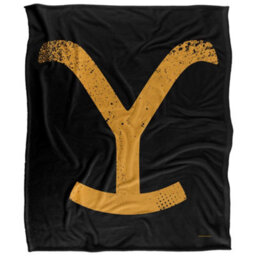 Yellowstone Silky Logo Supersoft Blanket Black/yellow (One Size)