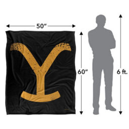Yellowstone Silky Logo Supersoft Blanket Black/yellow (One Size) - thumbnail 5