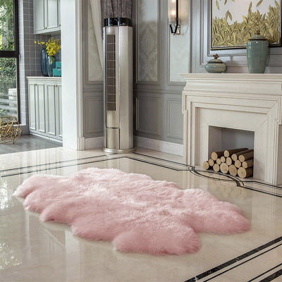 Living And Home Pink Fluffy Carpet Fuzzy Plush Comfy Soft  Indoor Carpet For Bedroom Playroom - image 1
