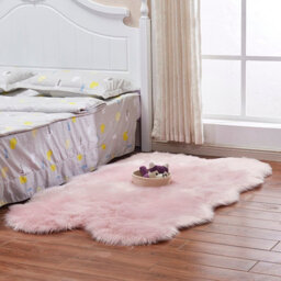 Living And Home Pink Fluffy Carpet Fuzzy Plush Comfy Soft  Indoor Carpet For Bedroom Playroom - thumbnail 3