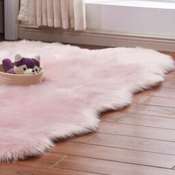 Living And Home Pink Fluffy Carpet Fuzzy Plush Comfy Soft  Indoor Carpet For Bedroom Playroom - thumbnail 4
