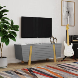 Alphason Dorel Home Florence Tv-Stand With 2 Doors & 1 Flap Grey/oak - thumbnail 5