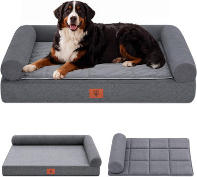 Luckracer Large Dog Bed Sofa Washable Orthopedic Dog Beds Black 110X79X16Cm - image 1