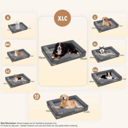 Luckracer Large Dog Bed Sofa Washable Orthopedic Dog Beds Black 110X79X16Cm - thumbnail 2