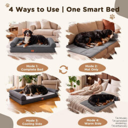 Luckracer Large Dog Bed Sofa Washable Orthopedic Dog Beds Black 110X79X16Cm - thumbnail 4
