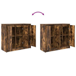 Berkfield Sideboard Smoked Oak 85X34X76 Cm Engineered Wood - thumbnail 9