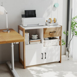 Gainoom Kitchen White Storage Cabinet Modern Farmhouse Coffee Bar Cabinet Buffet Sideboard - thumbnail 3