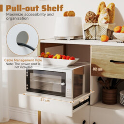 Gainoom Kitchen White Storage Cabinet Modern Farmhouse Coffee Bar Cabinet Buffet Sideboard - thumbnail 9