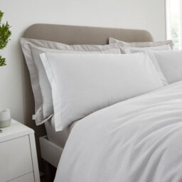 Bianca Seersucker Woven Stripe 180 Thread Count Cotton King Duvet Cover Set With Pillowcases Grey - thumbnail 2