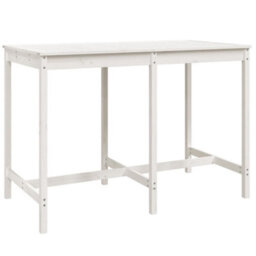 Berkfield 7 Piece Garden Bar Set White Solid Wood Pine - thumbnail 6