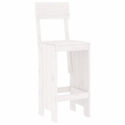 Berkfield 7 Piece Garden Bar Set White Solid Wood Pine - thumbnail 4