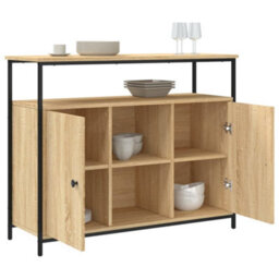 Berkfield Classic Sideboard Sonoma Oak 100X35X80 Cm Engineered Wood - thumbnail 4