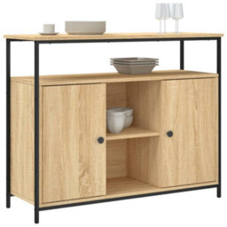 Berkfield Classic Sideboard Sonoma Oak 100X35X80 Cm Engineered Wood - thumbnail 3