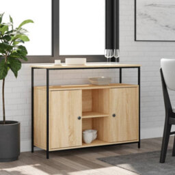 Berkfield Classic Sideboard Sonoma Oak 100X35X80 Cm Engineered Wood - thumbnail 2
