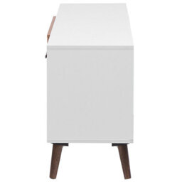 Beliani Aura Tv Stand White And Dark Brown - Fits 78-Inch Tvs, 2 Cabinets, Cable Management - W180 X D40 X H60Cm - thumbnail 8