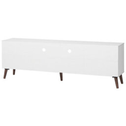 Beliani Aura Tv Stand White And Dark Brown - Fits 78-Inch Tvs, 2 Cabinets, Cable Management - W180 X D40 X H60Cm - thumbnail 7