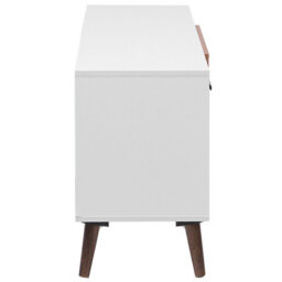 Beliani Aura Tv Stand White And Dark Brown - Fits 78-Inch Tvs, 2 Cabinets, Cable Management - W180 X D40 X H60Cm - thumbnail 6