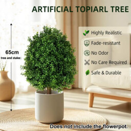 Amorly 65Cm Artificial Boxwood Topiary Shrubs, Fake Evergreen Ball Trees With Ground Spike, Faux Greenery Decor For Indoor, Garden, Yard - thumbnail 4