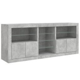 Walplus Sideboard With Led Lights Concrete Grey 162X37X67 Cm - thumbnail 6