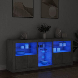 Walplus Sideboard With Led Lights Concrete Grey 162X37X67 Cm - thumbnail 3