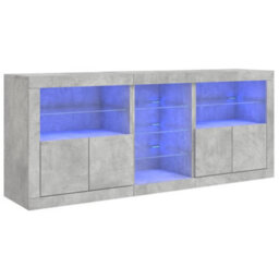 Walplus Sideboard With Led Lights Concrete Grey 162X37X67 Cm - thumbnail 2