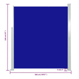 Walplus Retractable Side Awning Garden Sun Shade Canopy Gazebo For Back Door, Porch, Patio 160 X 500 Cm Blue - thumbnail 7