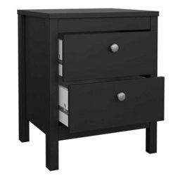 Wyld Haus Gossmere Matt Black Bedroom Set - Bedside Table, Chest Of Drawers And 3-Door Wardrobe - thumbnail 4