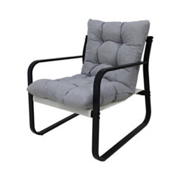 Alivio 3Pc Patio Bistro Set, 2 Cushioned Iron Leisure Chairs & Round Coffee Table Furniture (Grey) - thumbnail 6