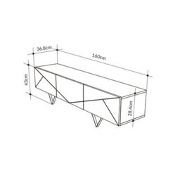 Decortie Modern Jakomen Tv Unit Multimedia Centre Dark Oak Effect W 3-Door Storage Tv Cabinet 160(W)Cm Tv Furniture - thumbnail 3