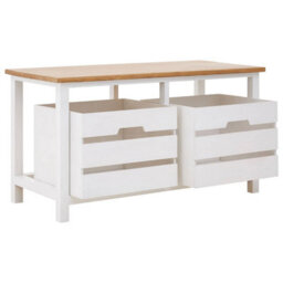 Premier Housewares Interiors By Premier Compact Design 2 Drawer Bench, Modern Design Chest Of Drawers For Livingroom, Minimalist Storage Chest - thumbnail 5