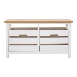 Premier Housewares Interiors By Premier Compact Design 2 Drawer Bench, Modern Design Chest Of Drawers For Livingroom, Minimalist Storage Chest