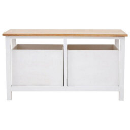 Premier Housewares Interiors By Premier Compact Design 2 Drawer Bench, Modern Design Chest Of Drawers For Livingroom, Minimalist Storage Chest - thumbnail 4