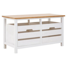 Premier Housewares Interiors By Premier Compact Design 2 Drawer Bench, Modern Design Chest Of Drawers For Livingroom, Minimalist Storage Chest - thumbnail 2