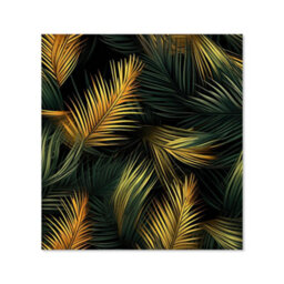 Warren Reed Designer Golden Palm Leaves Premium Glass Kitchen Splashback W700mm X H750mm - thumbnail 2